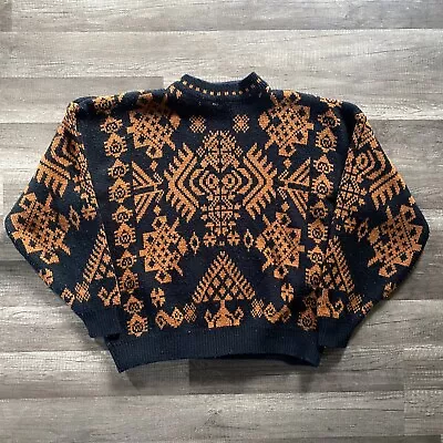 Vintage 80’s Funky Geometric Shapes Acrylic Pullover Sweater Men’s Size XL • $24.99