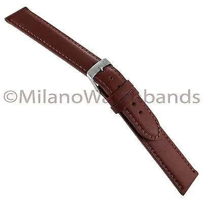 18mm Morellato Genuine Calfskin Leather Tan Padded Stitched Watch Band 969 XL • $24.26