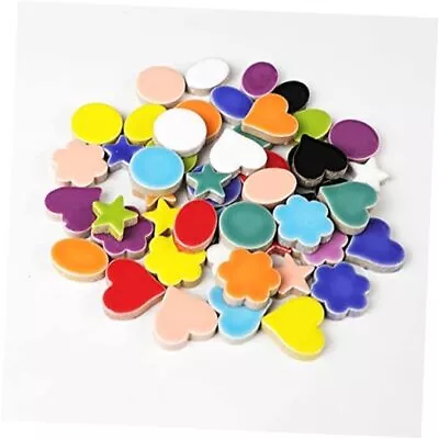 Mosaic Tiles For Crafts Assorted Color 100g Flower Pentagram Ellipse Mix • $21.46