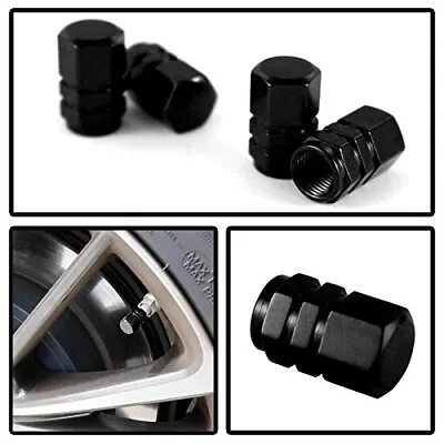 (4) Tuner Racing Style Black Anodized Aluminum Tire Valve Caps (Hexagon Shape) • $7.49