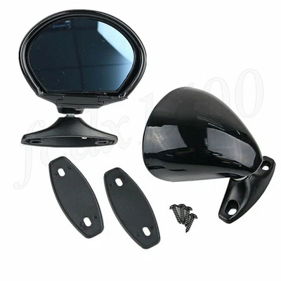 2x Black Shell Look Vintage Car Door Side View Wing Mirror Universal Blue Glass • $133.37