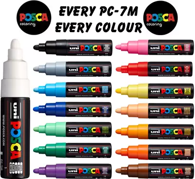 Uni POSCA PC-7M Paint Marker Art Pen - Large Bullet Nib - Buy 4 Pay For 3 • £5.79