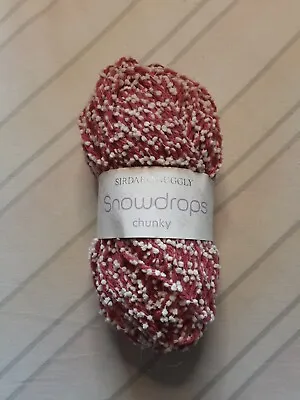 SIRDAR SNOWDROPS CHUNKY 50gm Dark  Pink/White P +P Can Be Combined • £2
