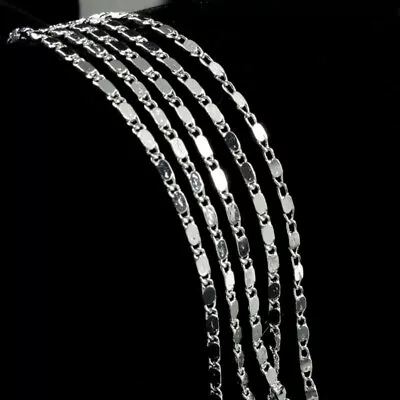 Sparkling 925 Silver Figaro Wave Snake Beads Chain Women Men Necklace Pendant • $1.40