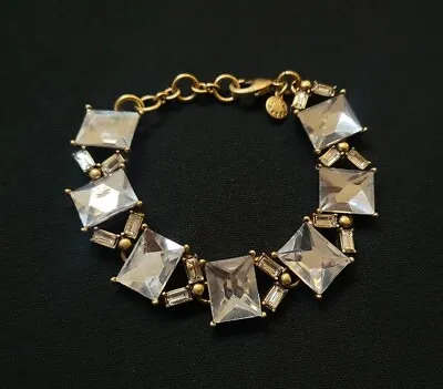 J Crew Brass Plate Crystal Bracelet • $20