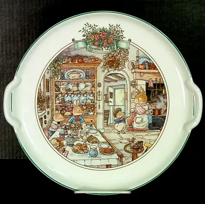 Villeroy & Boch Foxwood Tales Handled Cake Plate Platter 12.5 Inch Porcelain • $185