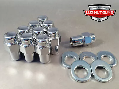 20 Lug Nuts 1/2  Chrome Mag Wheel Nut .75 Shank Keystone Offset Washers • $22.97