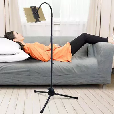 Universal Tripod Floor Stand Holder Adjustable Gooseneck For IPad IPhone Tablet • £16.89