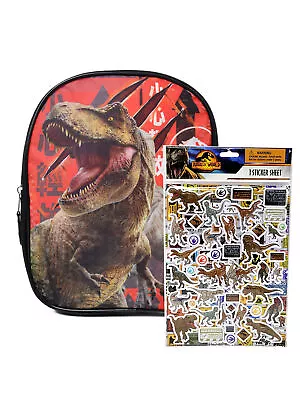 Jurassic World Small Backpack 11  T-Rex W/ Dinosaurs Raised Sticker Sheet Set • $14.99