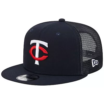 Men's New Era Navy Minnesota Twins Team Color Trucker 9FIFTY Snapback Hat • $36.99