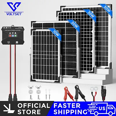 VOLTSET 12V Solar Battery Trickle Charger Maintainer 20W Solar Panel Kit For Car • $50.39