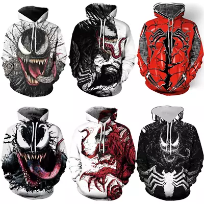 Venom Long Sleeve Hoodie Sweatershirt Unisex Pullover Coat Tops Jacket • $29.39