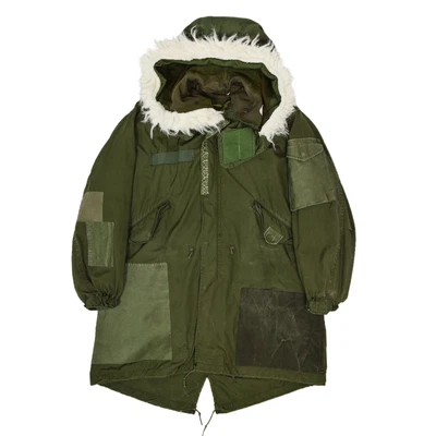 Vintage 70s US Military Darned Fine Reworked M-65 Military Fishtail Parka - S Ov • £445