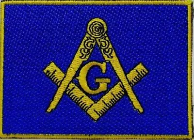 MASONIC FLAG EMBROIDERED PATCH Iron-on FREEMASON SQUARE COMPASS • $4.99