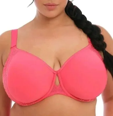 ELOMI Charley Spacer UW Moulded T-SHIRT Bra EL4383 Pink UK Sizes DD-HH NWT $76 • $34.39