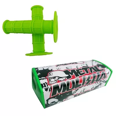 $28.48 • Buy Motocross Pit Dirt Bike Fat Handlebar Bar Cross Pad Throttle Hand Grips Green