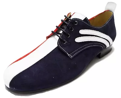 Ikon Original Mens Badger Red White And Bue Mod Shoes • £84.99