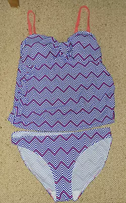 Mothercare Blooming Marvellous Maternity Pregnancy Blue Swimsuit Tankini 16 • £6.99