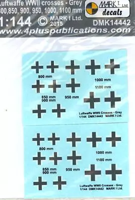 Mark I Decals 1/144 GERMAN LUFTWAFFE WWII GRAY CROSSES Balkenkreuze • $3.99