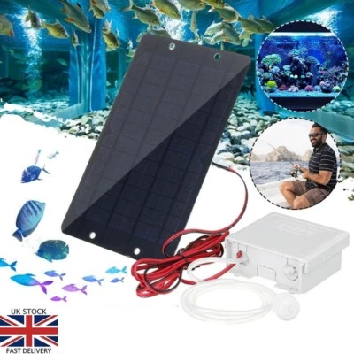 £14.20 • Buy Solar Powered Oxygenator Pond Portable Water Oxygen Pump Air Stone Aerator Tank