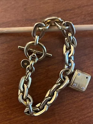 Michael Kors Women's Link Chain Bracelet Mk Logo Gold Color Toggle Closure • $20