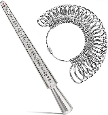 Metal Finger Gauge Mandrel Finger Sizing Ring Sizer Set Band 1-15 Measuring Size • $7.99