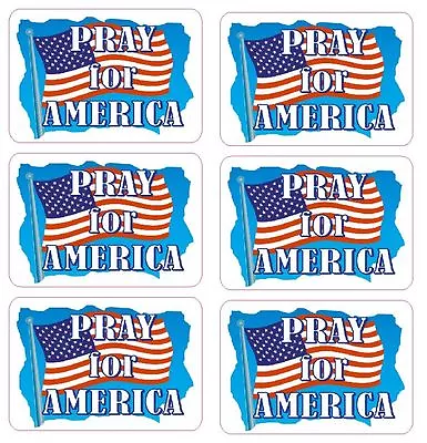 Pray For America Flag Labels Sticker Decals CRAFTS Teachers Made In The USA #D48 • $2.49