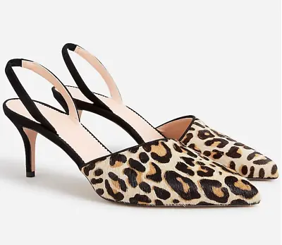 J.Crew Calf Hair Colette Slingback Pumps Size 6 BK487 • $120