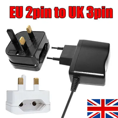 £3.53 • Buy EU European Euro Europe 2-Pin To 3-Pin UK Travel Plug Socket Converter Adapter