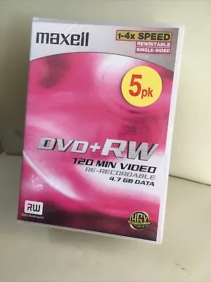 Maxell DvD+RW 120min Video Pk 5 • £7.19