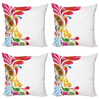 Paisley Pillow Cushion Set Of 4 Retro Floral Leaf Art • £22.99