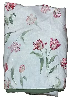 Southern Living FULL QUEEN Tulip Duvet Cover Floral Linen Cottagecore Farmhouse • £77.09