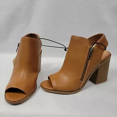 A.N.A. Monterey Cognac Brown Strap Slingback Dress Sandals Shoes Heels NIB • $34.99