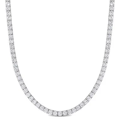 Amour Sterling Silver 32 CT TGW Created White Sapphire Necklace - 17 + 3 In EXT • $125