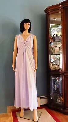 Lucie Ann Nylon LILAC KEYHOLE Grecian Nightgown Size L Large • $109.99