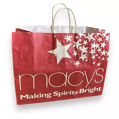 Macy's Vintage  Making Spirits Bright  Holiday Christmas Paper Shopping Bag RARE • $29.99