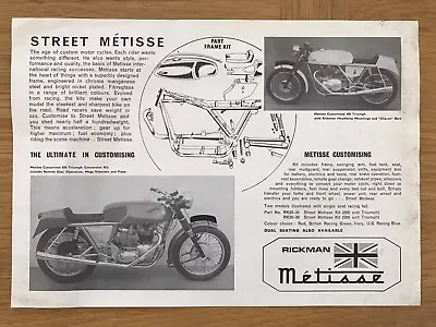 Original Rickman Metisse ‘Street Metisse’ Kit Sales Sheet Triumph 500 650 Unit • $6.16