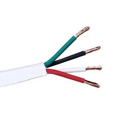 14/4 CL3 IN-WALL 14 AWG Gauge 4 Conductor PURE COPPER Speaker Wire White - 50FT • $44.95