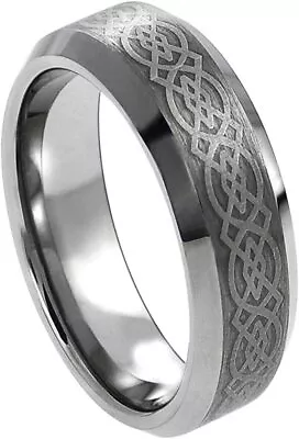 6mm Tungsten Carbide Celtic Pattern Wedding Band Ring • $33.60