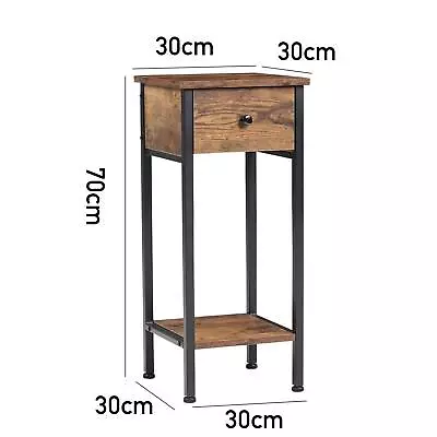 Grey Wood Effect Bedside Table Drawer Side Console Table Coffee Table TV Cabinet • £39.95