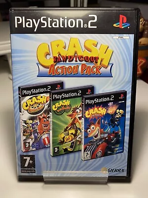 Crash Bandicoot Action Pack Nitro Kart Twinsanity Tag Team PS2 Playstation 2 VGC • £29.95