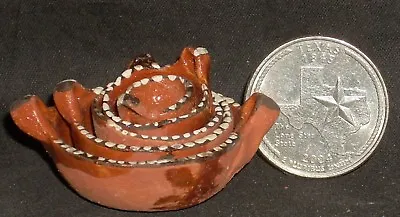 $10 • Buy Folk Art Clay Round Casserole Pot Set 1:12 Mexican Miniature Kitchen Cooking