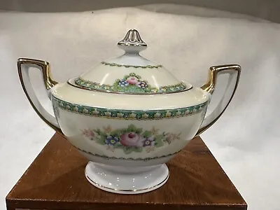 Vintage Meito China Sugar Pot Shelley Pattern  Made In Japan Hand Painted Floral • $29