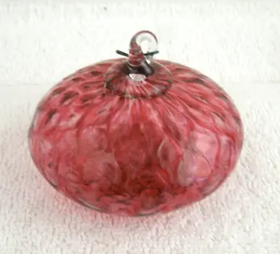 Vintage  Hand Blown Glass  Peach Colored Christmas W/Clear Handle Approx. 3 1/2  • $24.95