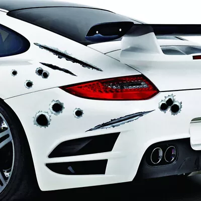 $6.99 • Buy Realistic Bullet Hole 3D Stickers Vinyl Decals Rusty Damage For Cars Bumper Us