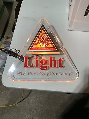 Vintage Blatz Light Beer Lighted Triangle Sign NOS Brand New Old Stock 1983 • $35