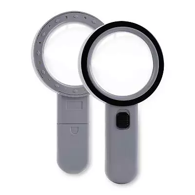 12 LED Magnifying Glass With Light Illuminated 30X Magnifier For Reading Books • £8.99