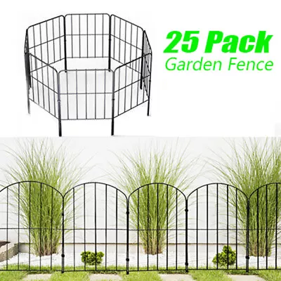 25 Pack Garden Fence Metal RustProof Landscape Wire Border Folding Patio Fences • $40.99