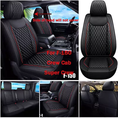 For Ford F-150 Super Crew Cab 2009-2021 Luxury Leather Car Seat Cover Custom Fit • $89.98