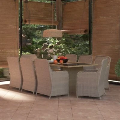 $1749.95 • Buy 8-Person Outdoor Dining Set Poly Rattan Patio Dinner Table And Chairs Furniture